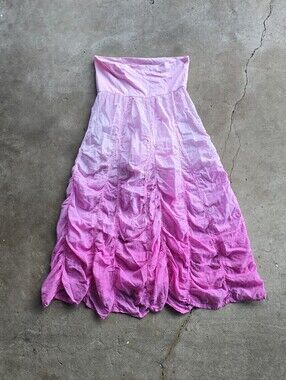 Vtg Y2K Ruched pirate Fairy ombre Maxi Foldover Submersive Euro Style Skirt
